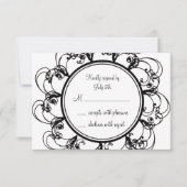 Extravagante Monogramm-UAWG (schwarz) RSVP Karte (Vorderseite)
