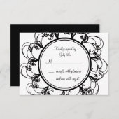 Extravagante Monogramm-UAWG (schwarz) RSVP Karte (Vorne/Hinten)