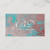 Extravagante Monogrammschrift | Grunge rusted Back Visitenkarte (Vorderseite)