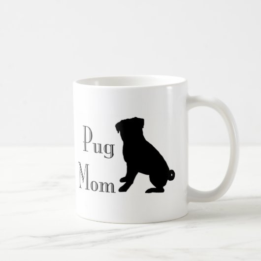 Extravagante Mops-Mama Kaffeetasse (Rechts)