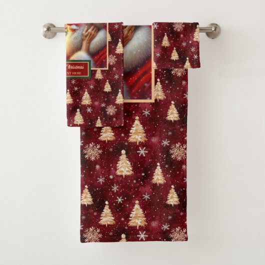 Extravagante Mr. and Mrs Claus Christmas Guest Tow Badhandtuch Set (Insitu)