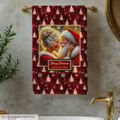 Extravagante Mr. and Mrs Claus Christmas Guest Tow Badhandtuch Set