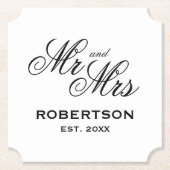 Extravagante Mr und Mrs Hochzeitsfeier Ticket Form Untersetzer (Vorderseite)