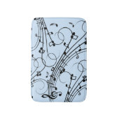 Extravagante Musiknoten Blau Badematte (Vorderseite Vertikal)