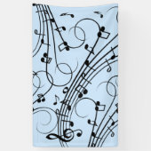 Extravagante Musiknoten Blau Banner (Vertikal)