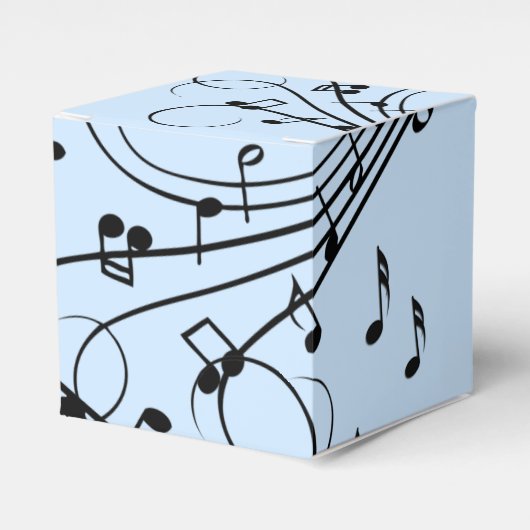 Extravagante Musiknoten Blau Geschenkschachtel (Vorderseite)