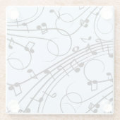 Extravagante Musiknoten Blau Glasuntersetzer (Rückseite)