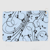 Extravagante Musiknoten Blau Golfhandtuch (Horizontal)