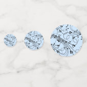 Extravagante Musiknoten Blau Konfetti (Vorderseiten)