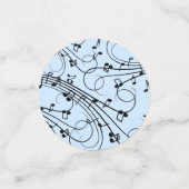 Extravagante Musiknoten Blau Konfetti (Klein Vorderseite)