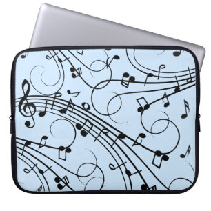 Extravagante Musiknoten Blau Laptopschutzhülle