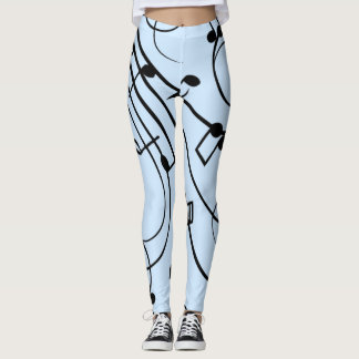 Extravagante Musiknoten Blau Leggings