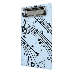 Extravagante Musiknoten Blau Mini Klemmbrett