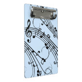 Extravagante Musiknoten Blau Mini Klemmbrett (Schrägansicht)