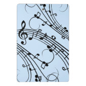 Extravagante Musiknoten Blau Mini Klemmbrett (Rückseite)