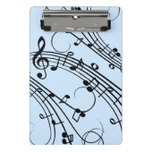 Extravagante Musiknoten Blau Mini Klemmbrett (Vorderseite)