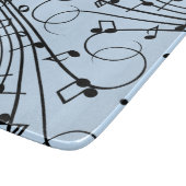 Extravagante Musiknoten Blau Schneidebrett (Ecke)