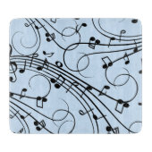 Extravagante Musiknoten Blau Schneidebrett (Vorderseite)