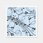 Extravagante Musiknoten Blau Serviette (Vorderseite)
