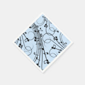 Extravagante Musiknoten Blau Serviette (Ecke)