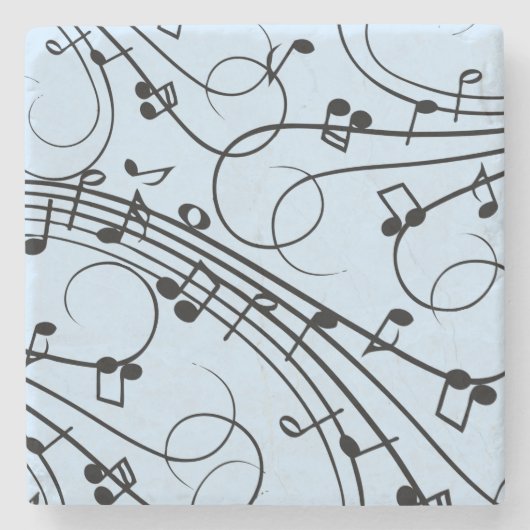 Extravagante Musiknoten Blau Steinuntersetzer (Vorderseite)