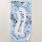 Extravagante Musiknoten Blau Strandtuch (Vorderseite)