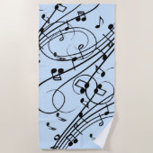 Extravagante Musiknoten Blau Strandtuch (Vorderseite)