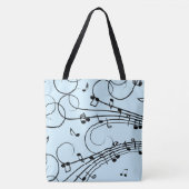 Extravagante Musiknoten Blau Tasche (Vorderseite)