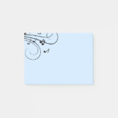 Extravagante Musiknoten - Blue Post-It-Notes Post-it Klebezettel (Vorderseite)