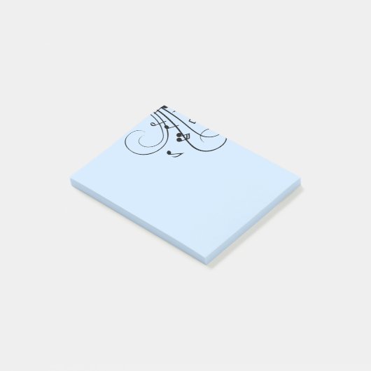 Extravagante Musiknoten - Blue Post-It-Notes Post-it Klebezettel (angewinkelt)