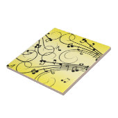 Extravagante Musiknoten gelb Fliese (Seite)