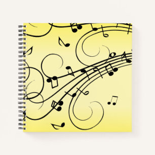 Extravagante Musiknoten gelb Notizblock