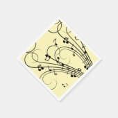 Extravagante Musiknoten gelb Serviette (Ecke)