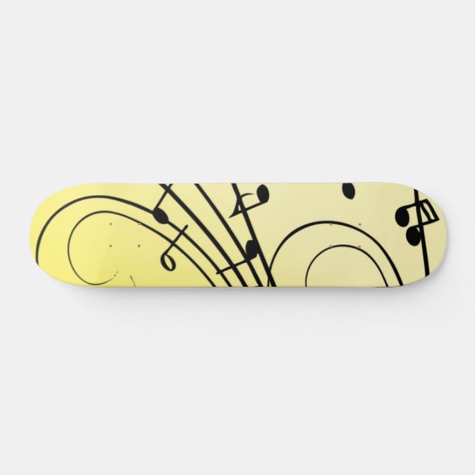 Extravagante Musiknoten gelb Skateboard (Horizontal)