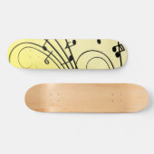 Extravagante Musiknoten gelb Skateboard (Horizontal)