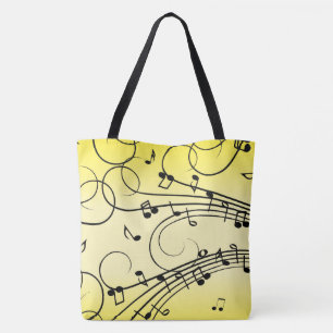 Extravagante Musiknoten gelb Tasche