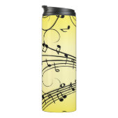 Extravagante Musiknoten gelb Thermosbecher (Nach rechts gedreht)