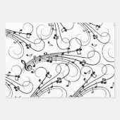 Extravagante Musiknoten Geschenkpapier Set (Vorderseite)