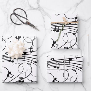 Extravagante Musiknoten Geschenkpapier Set
