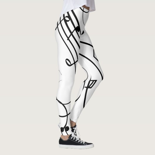 Extravagante Musiknoten Leggings (Rechts)