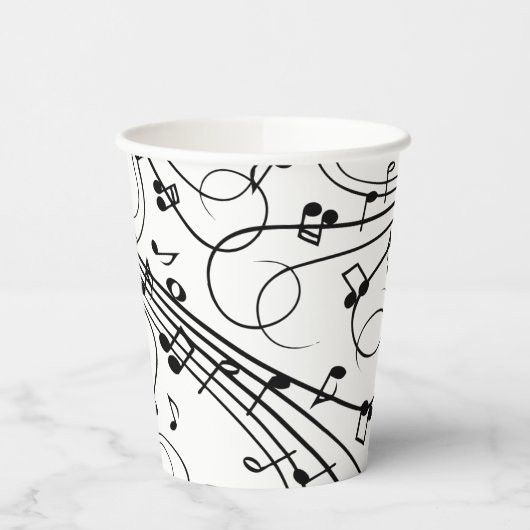 Extravagante Musiknoten Pappbecher (Links)