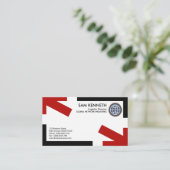 Extravagante mutige futuristische rote visitenkarte (Stehend Vorderseite)