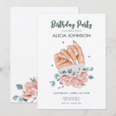 Extravagante Nagelkunst Einladung zum Geburtstag (Vorne/Hinten)