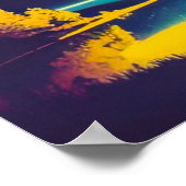 Extravagante Nightscape Stars Spiral Retro Malerei Poster (Ecke)