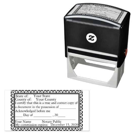 Extravagante Notar-Briefmarke Permastempel (Beispiel)