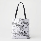 Extravagante Notizen - White Music Design Tasche (Vorderseite)