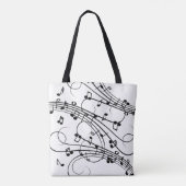 Extravagante Notizen - White Music Design Tasche (Rückseite)