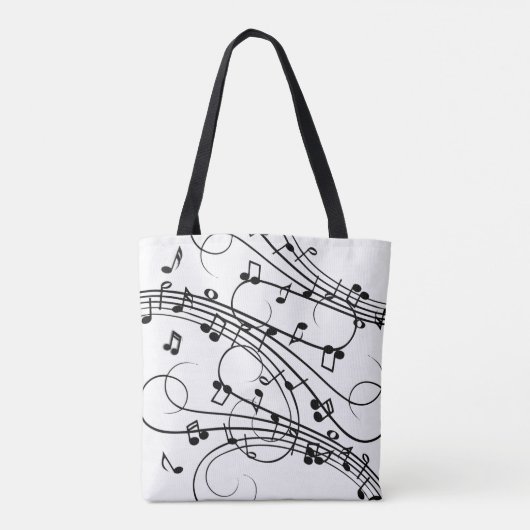 Extravagante Notizen - White Music Design Tasche (Rückseite)