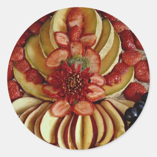 Extravagante Obstschale Runder Aufkleber (Vorderseite)