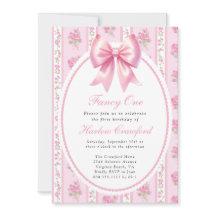 Extravagante One Pink Coquette Bow Geburtstagspart